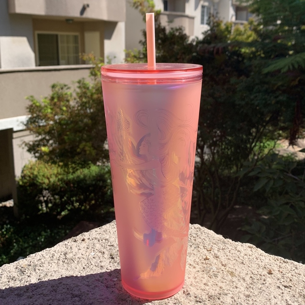 COPY - NWT 2022 ANNIVERSARY RARE Soft Touch Iridescent Mermaid 24 oz cold drink…